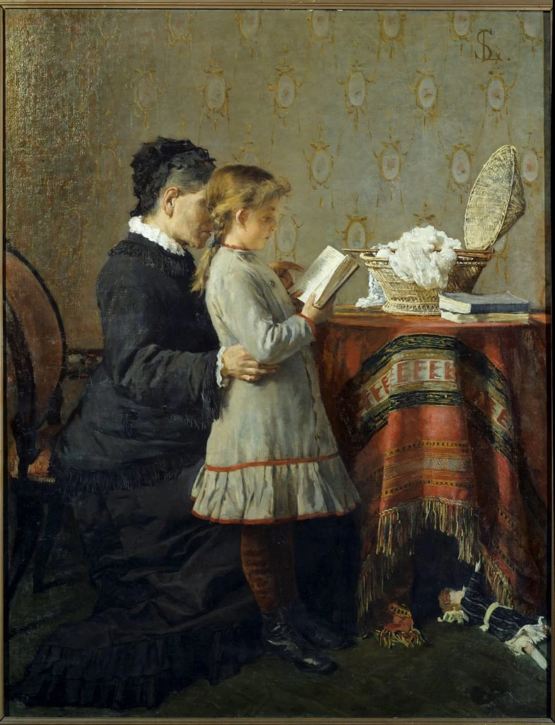 88-La lezione della nonna-1890-Galleria d’Arte Moderna Achille Forti, Verona 